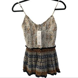 NWT colorful womens sleeveless top patrons of peace xs